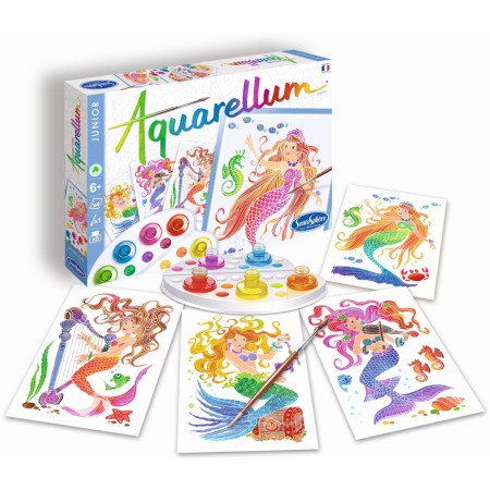 Aquarellum Syreny 4 plansze do malowania i farby, SentoSphere