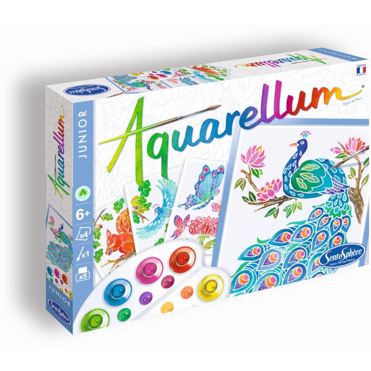 Aquarellum W Parku 4 plansze do malowania i farby, SentoSphere