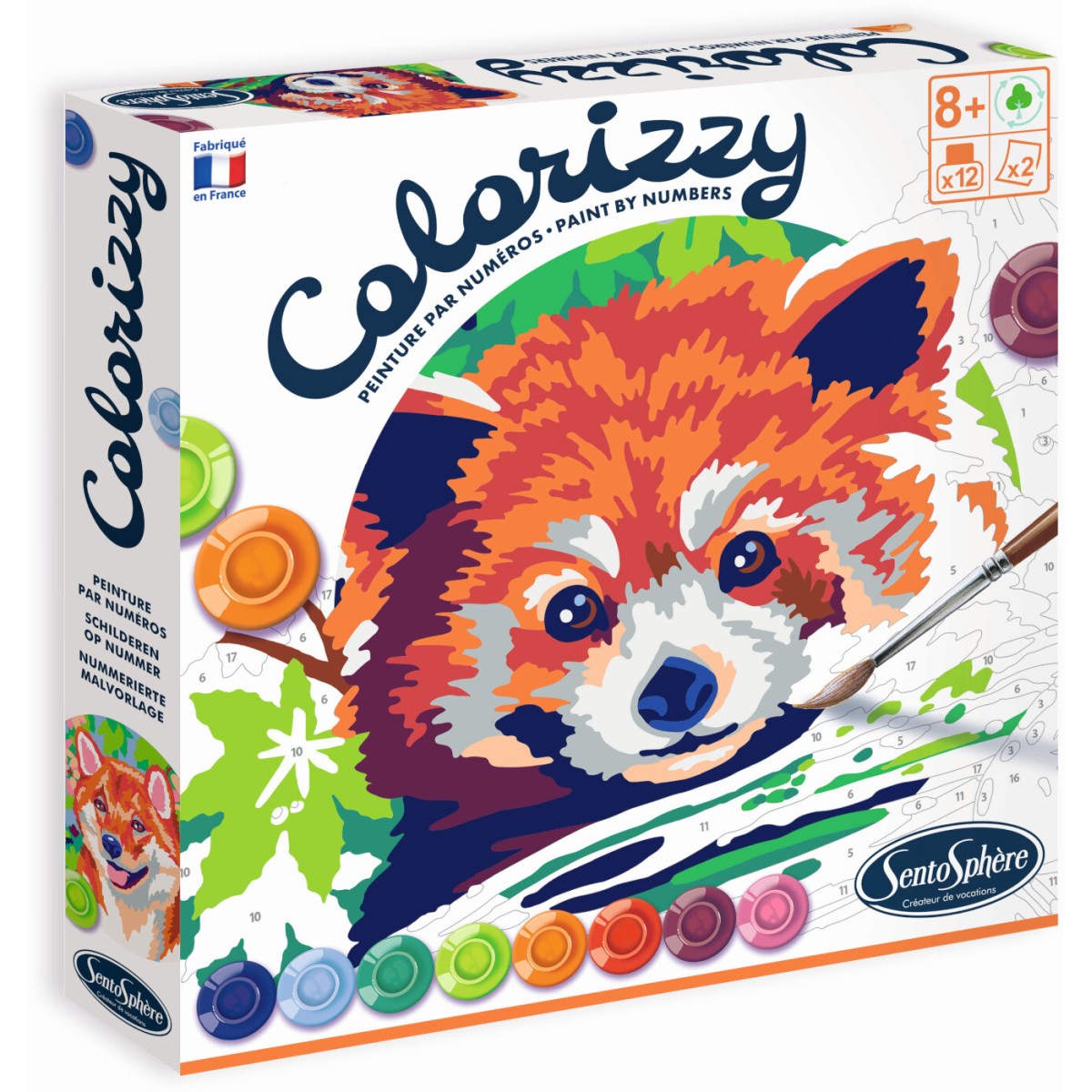 Malowanie po numerach "Panda i Shiba" 2 obrazy dla dzieci +8