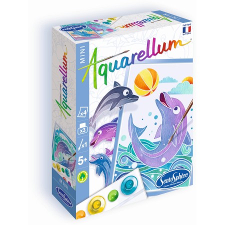 Aquarellum Delfiny 2 obrazy do malowania i farby 4+, SentoSphere