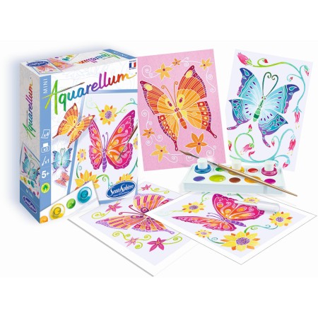 Aquarellum Motylki 2 obrazy do malowania i farby 4+, SentoSphere