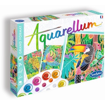 Aquarellum Amazonia 3 obrazy do malowania i farby, SentoSphere