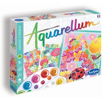 Aquarellum Kwiaty 3 obrazy do malowania i farby, SentoSphere