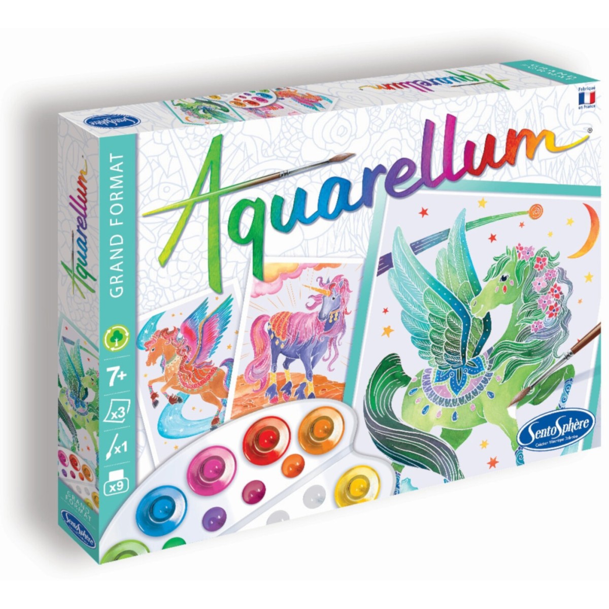Aquarellum Jednorożce i Pegazy 3 obrazy do malowania +8, SentoSphere