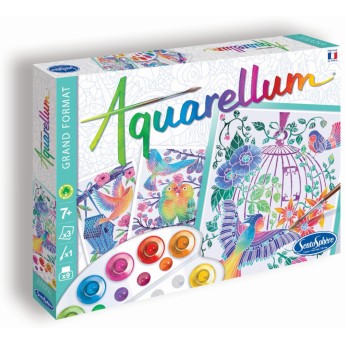 Aquarellum Ptaki 3 obrazy do malowania i farby, SentoSphere