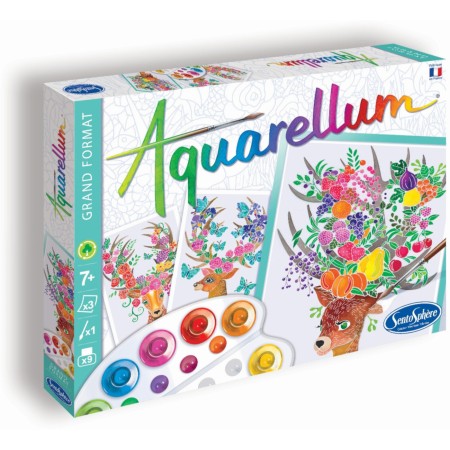Aquarellum Jelenia 3 obrazy do malowania i farby, SentoSphere