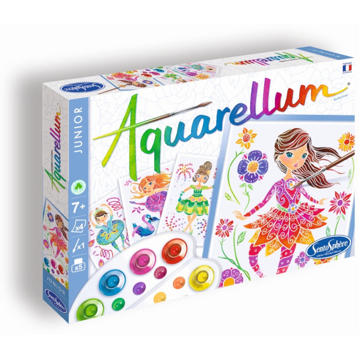 Aquarellum Baletnice 4 obrazy do malowania i farby, SentoSphere