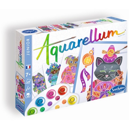 Aquarellum Junior Maneki Neko 4 obrazy do malowania i farby, SentoSphere