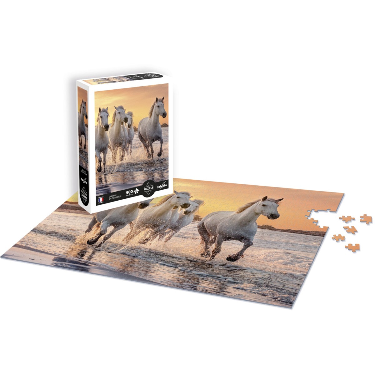 Puzzle 500 elementów XL Konie w Camargue, Calypto