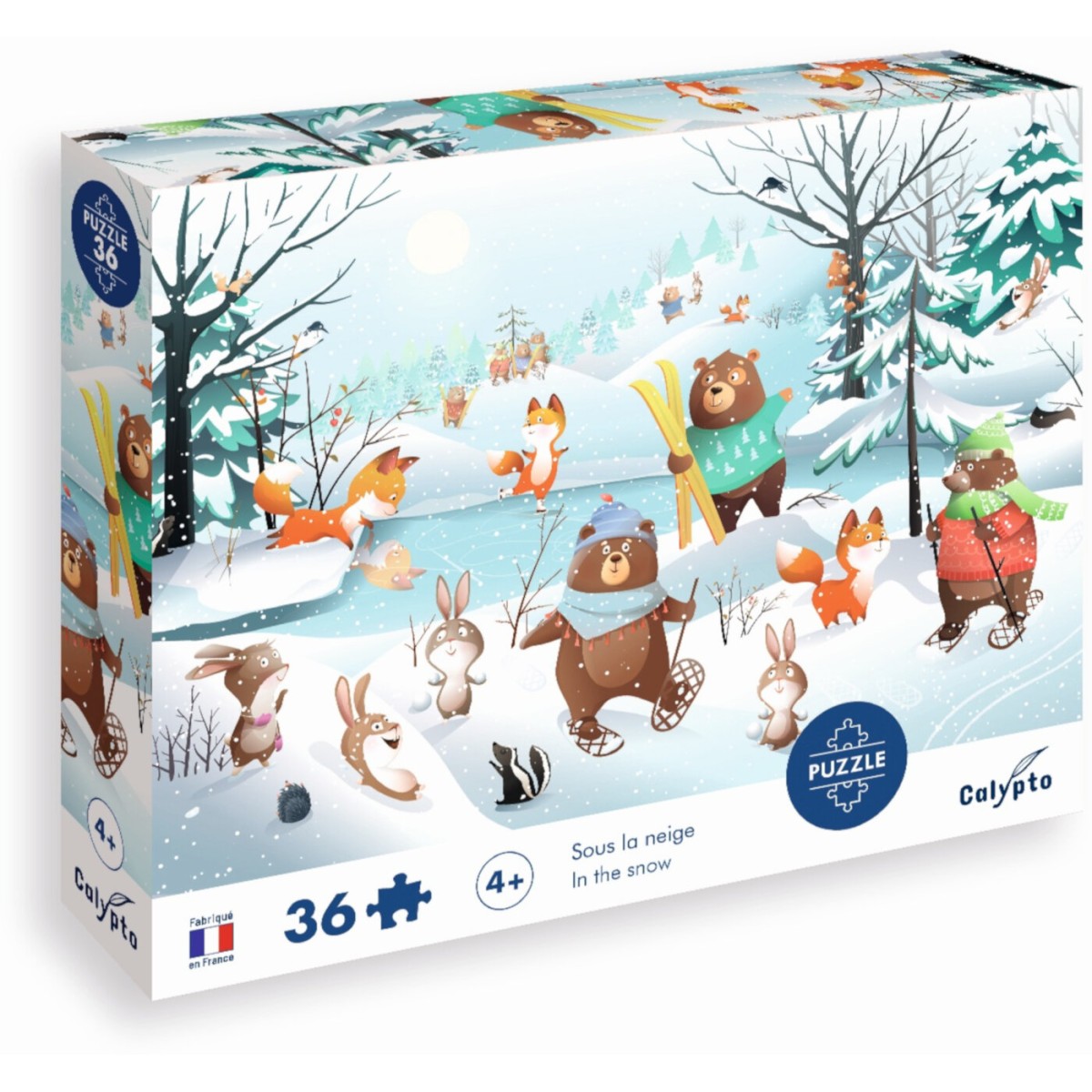 Puzzle 36 elementów Zabawy na śniegu, Calypto