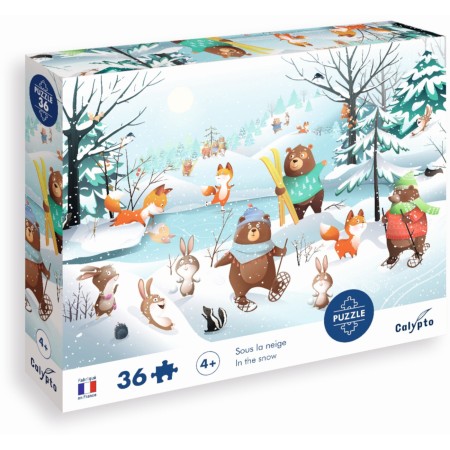 Puzzle 36 elementów Zabawy na śniegu, Calypto