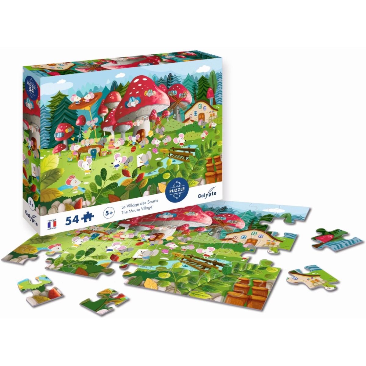 Puzzle 54 elementy Wioska Myszek, Calypto +5