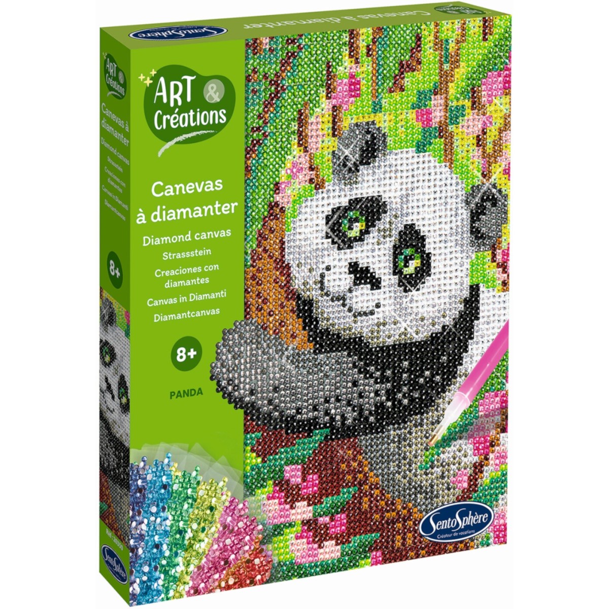 Zestaw kreatywny obraz z diamentami Panda +8, SentoSphere
