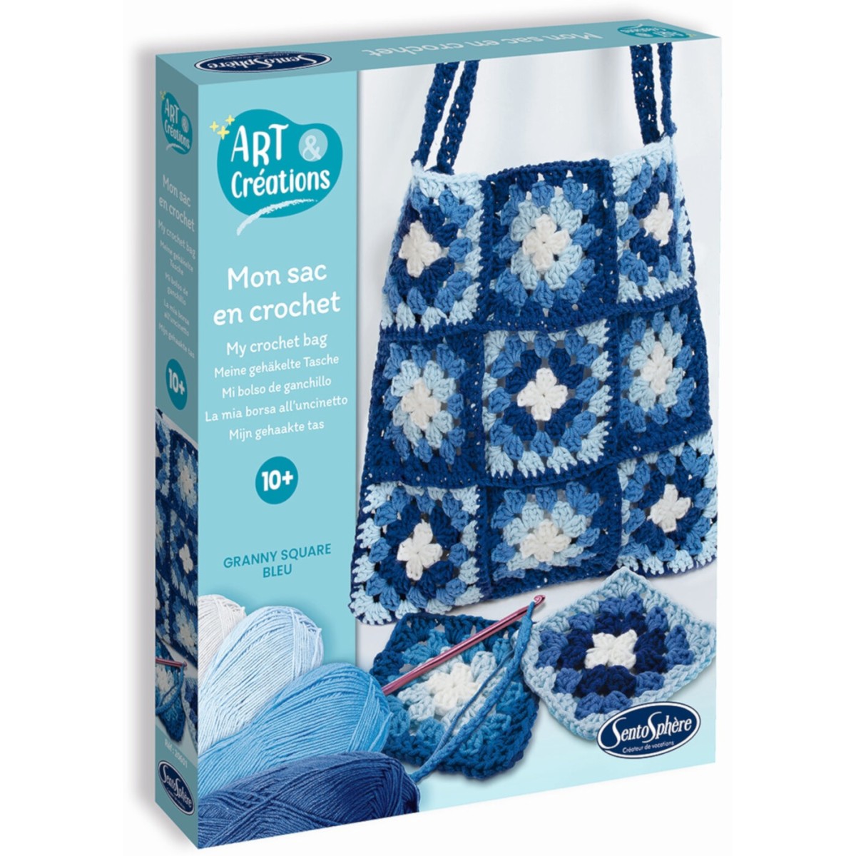 Zestaw do szydełkowania torby „Patchwork” – Granny Square – SentoSphere