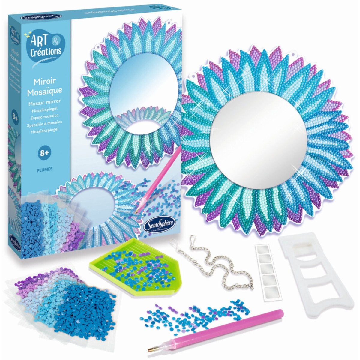 Lustro „Pióra” – haft diamentowy – 8+ SentoSphere