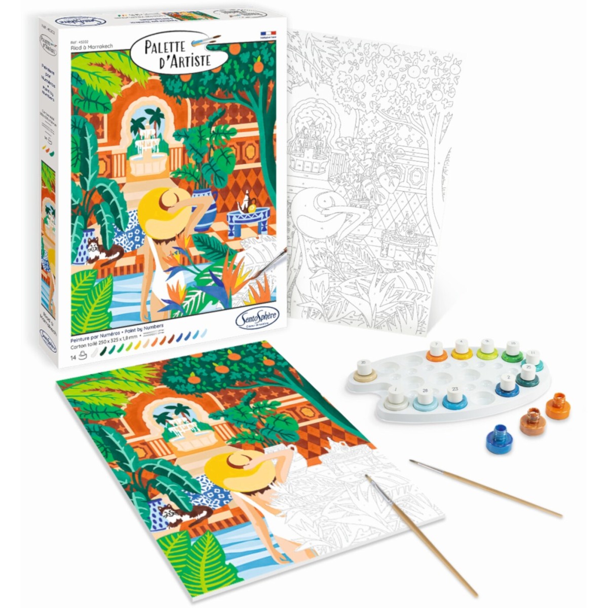 Malowanie po numerach "Dom z ogrodem w Marrakeszu" podobrazie 25 x 32,5