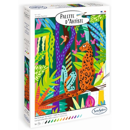 Malowanie po numerach "Pantera z dżungli" podobrazie 25 x 32,5