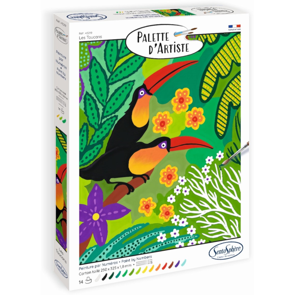 Malowanie po numerach "Tukany" podobrazie 25 x 32,5