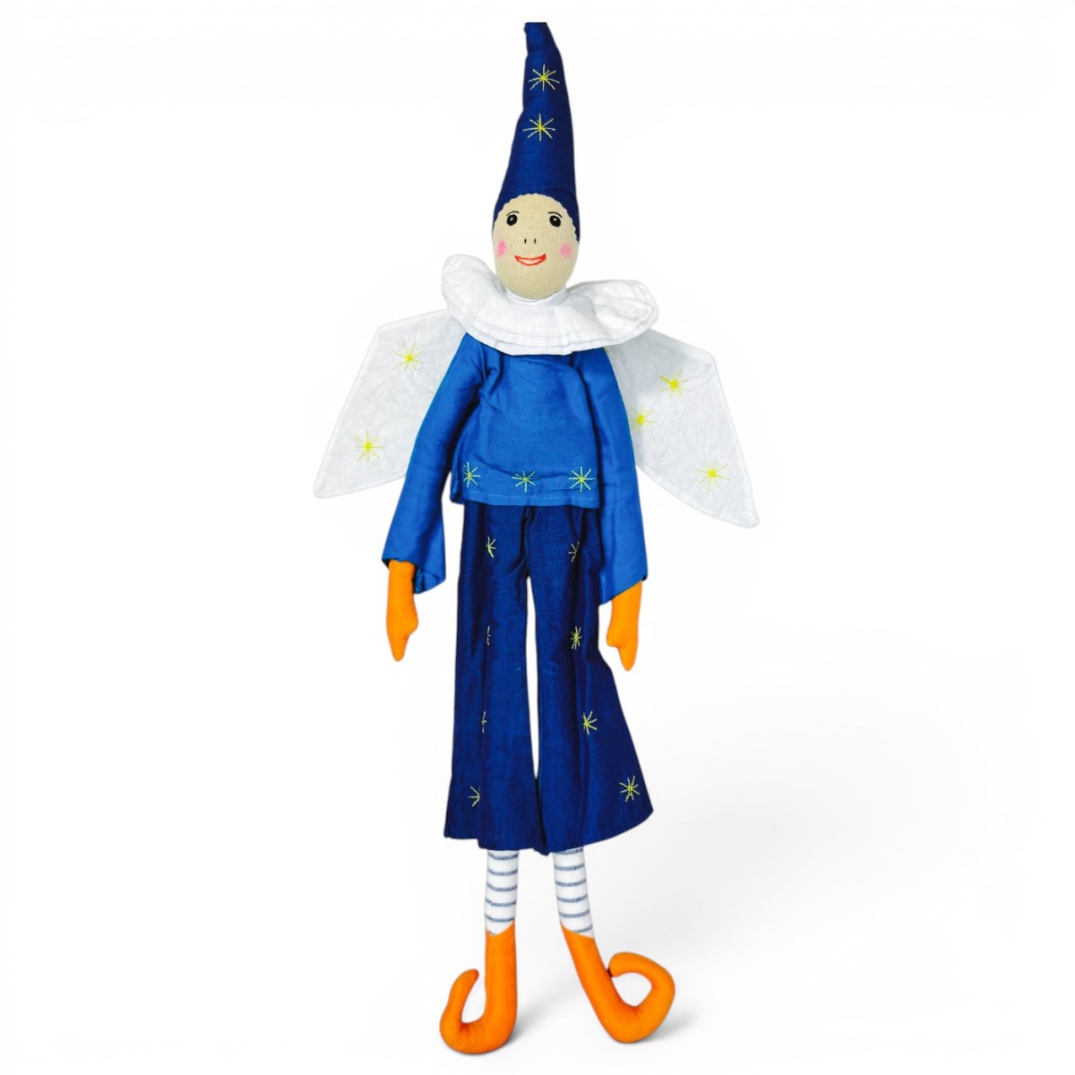 Lalka szmaciana haftowana Elf niebieski 60 cm, L'Oiseau Bateau