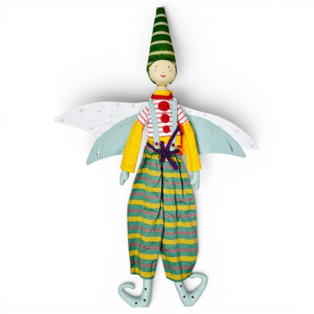 Lalka szmaciana haftowana Elf seledynowy 60 cm, L'Oiseau Bateau