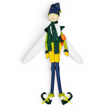 Lalka szmaciana haftowana Elf zielony 60cm, L'Oiseau Bateau