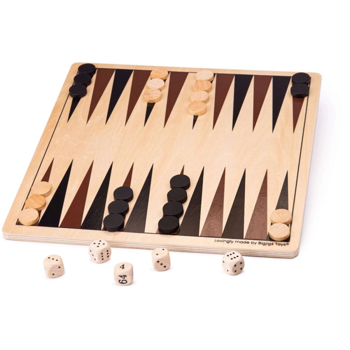 Gra planszowa drewniana „Backgammon” – 3+ BigJigs