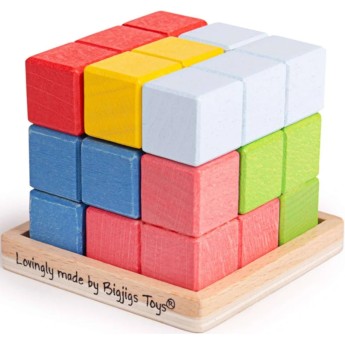 Łamigłówka drewniana „Lock-a-Cube” (27 kostek) – 5+ BigJigs