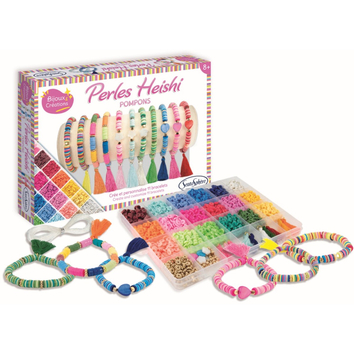 Koraliki Heishi Pompons – 18 kolorów SentoSphere