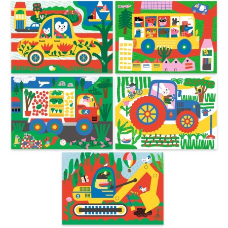 Wydrapywanka „Pojazdy” (5 kart) – 18 mies.+ Djeco