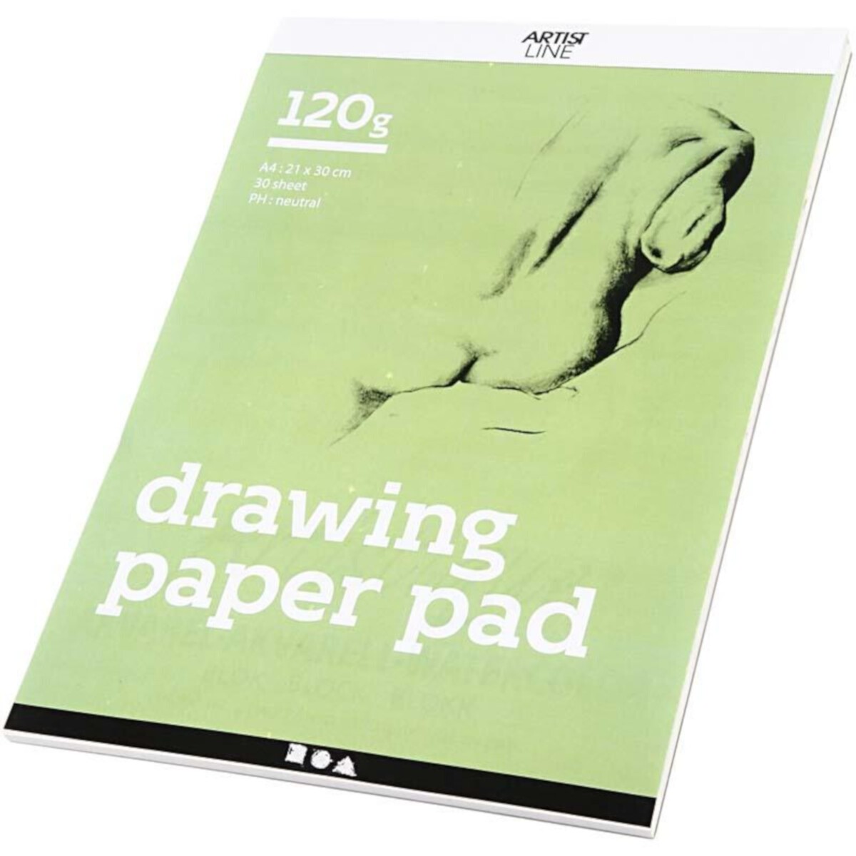 Blok papieru rysunkowego, A4, arkusz 210x297 mm, 120 g,