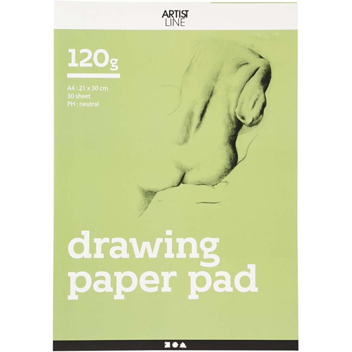 Blok papieru rysunkowego, A4, arkusz 210x297 mm, 120 g,