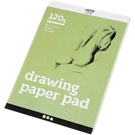 Blok papieru rysunkowego, A5, arkusz 148x210 mm, 120 g,