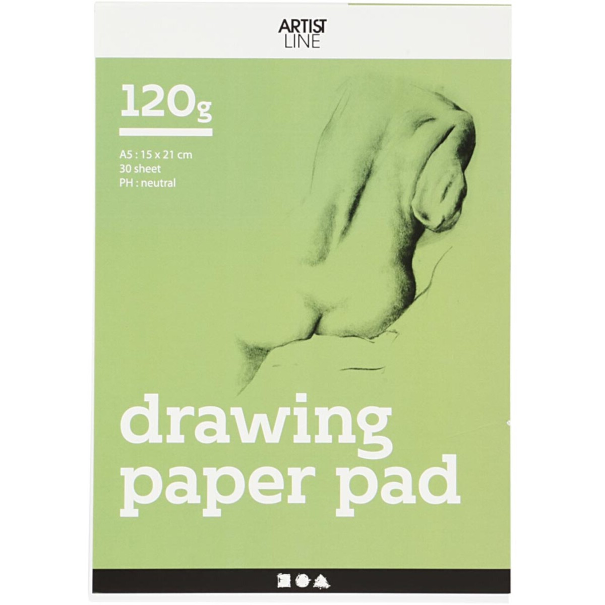 Blok papieru rysunkowego, A5, arkusz 148x210 mm, 120 g,