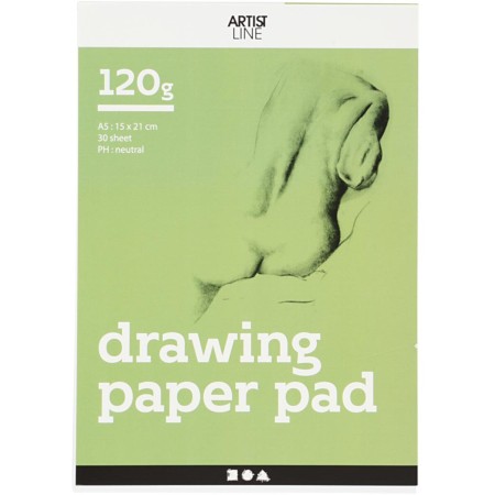 Blok papieru rysunkowego, A5, arkusz 148x210 mm, 120 g,