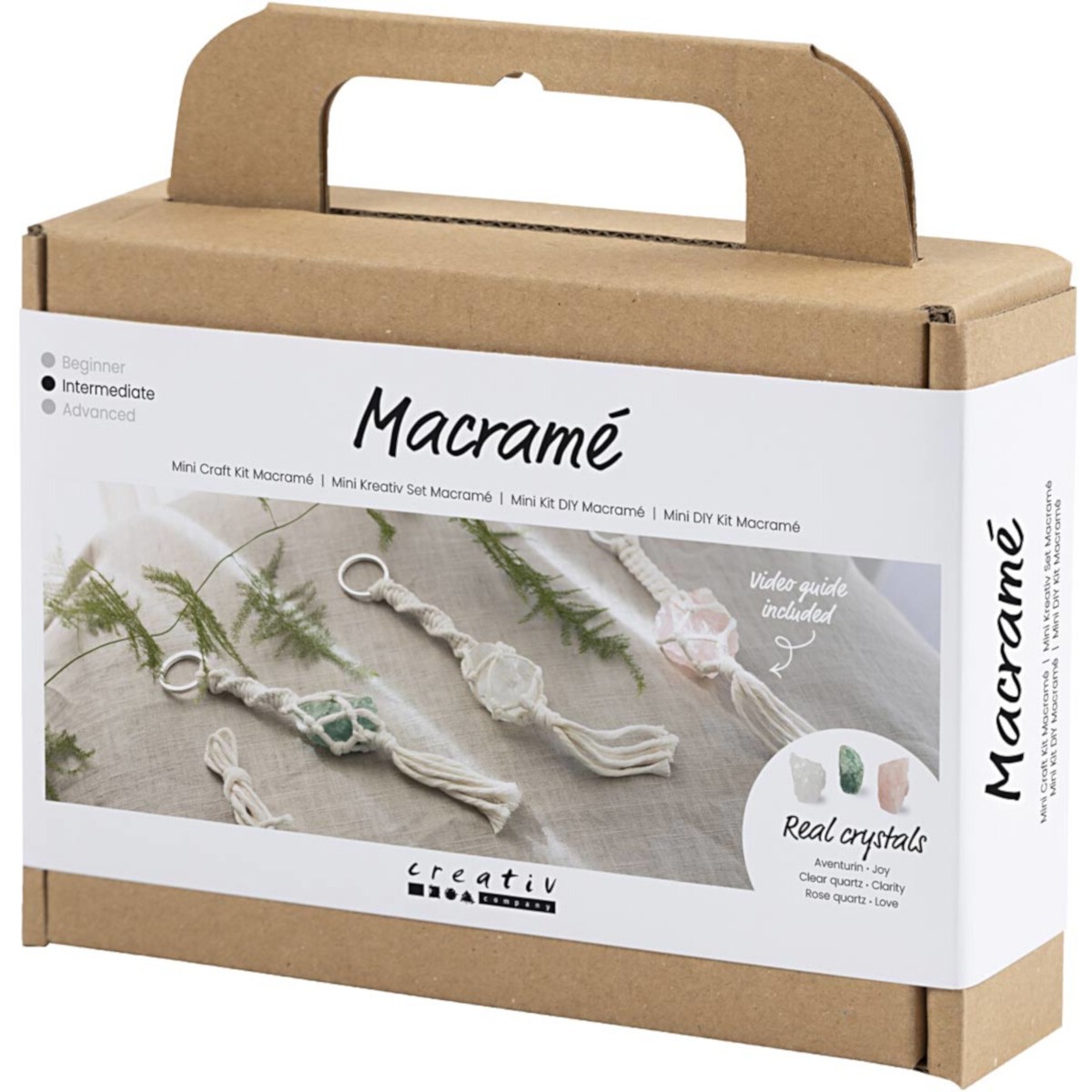 Mini zestaw rękodzieła Makrama, breloczki, matowe przezroczyste