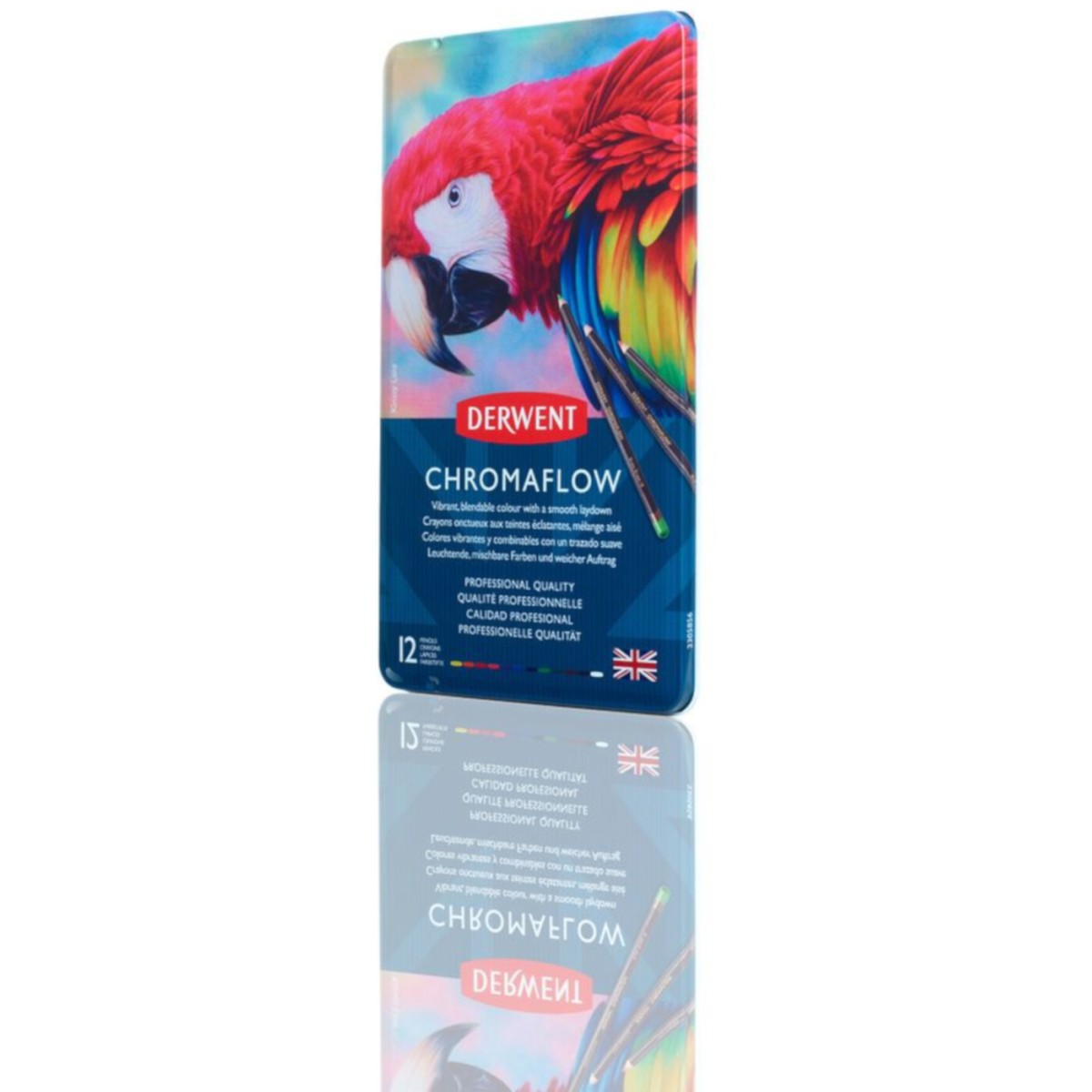 DERWENT - CHROMAFLOW - metalowe pudełko 12 kredek w różnych kolorach