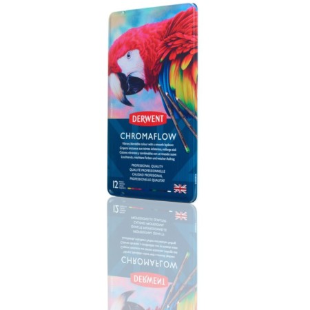 DERWENT - CHROMAFLOW - metalowe pudełko 12 kredek w różnych kolorach