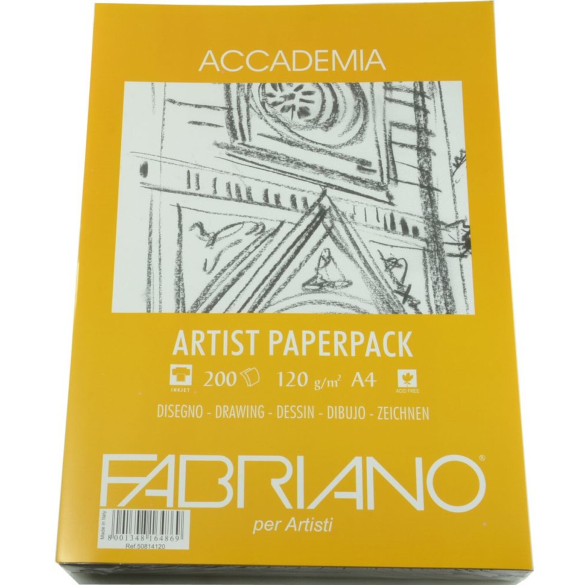 FABRIANO ACCADEMIA ARTIST PAPER PACK – 200 arkuszy 21x29,7 cm – 120 g/m² – białe