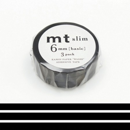 MT SLIM Zestaw 3 taśmy mt slim 6 mm jednolita czarna / matte black