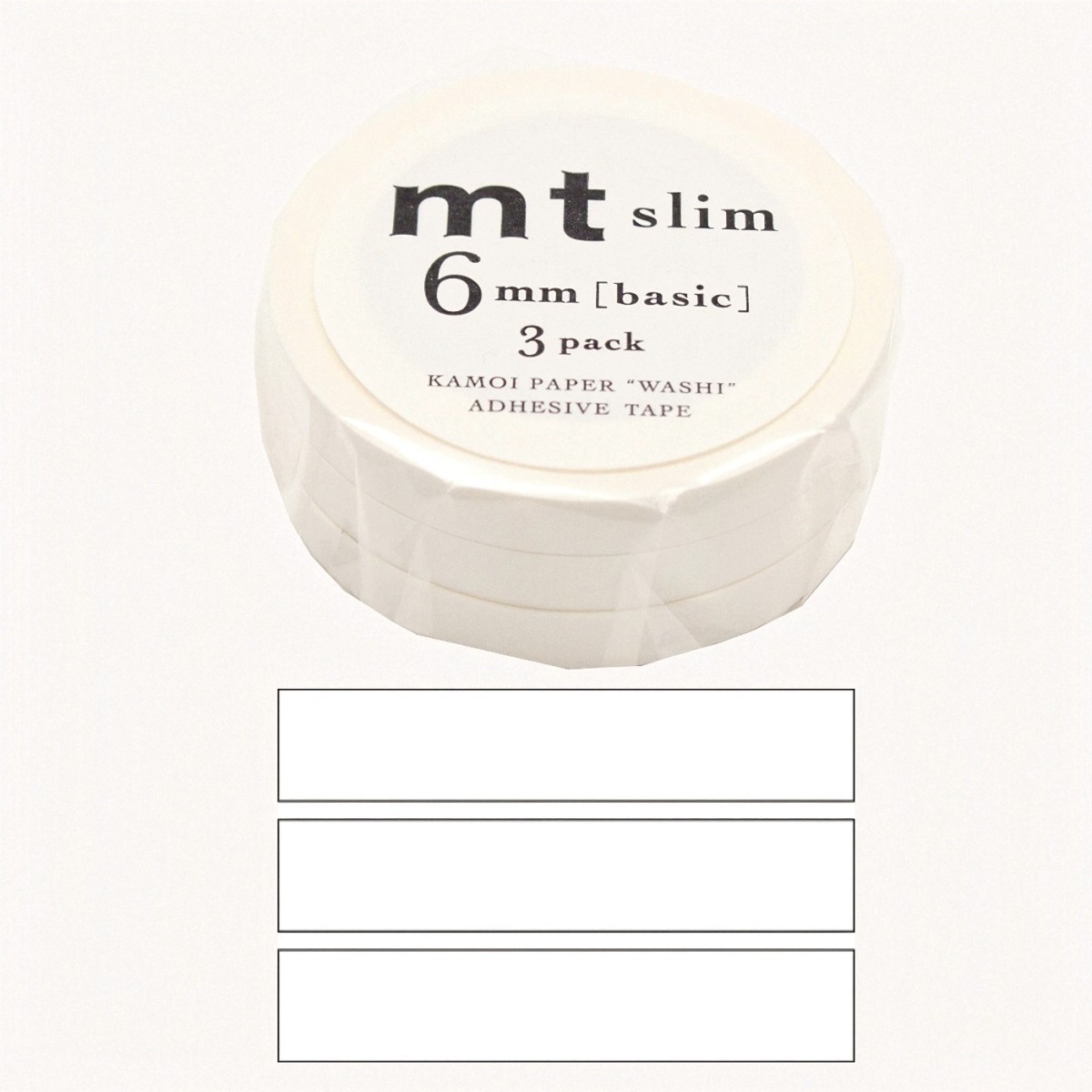 MT SLIM Zestaw 3 taśmy mt slim 6 mm jednolita biała / matte white
