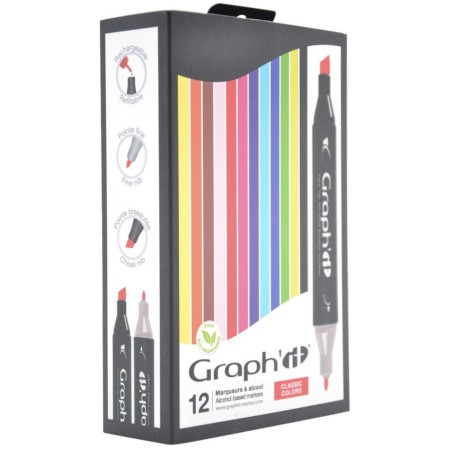GRAPH'IT Zestaw 12 markerów - Classic Colors