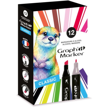 GRAPH'IT Zestaw 12 markerów - Classic Colors