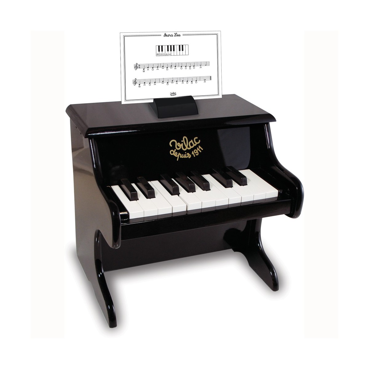 Vilac pianino czarne drewniane dla dzieci, z nutami