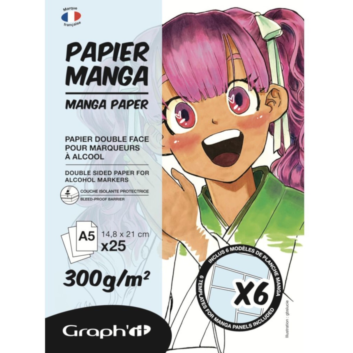 GRAPH'IT BLOK MANGA A5 300 g – 25 arkuszy + 6 kalki