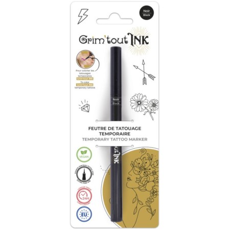 Grim'tout Ink – pisak do tatuaży tymczasowych CZARNY
