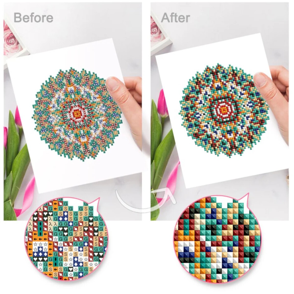 Mini seria Diamond Painting - Rozety
