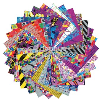 Papier origami Sztuka Uliczna 20x20cm 60 arkuszy i naklejki