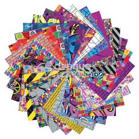 Papier origami Sztuka Uliczna 20x20cm 60 arkuszy i naklejki
