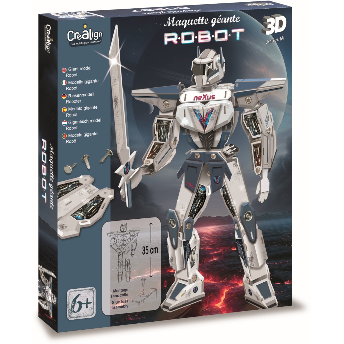 Model robota z kartonu 35 cm – 6+ Crea Lign’