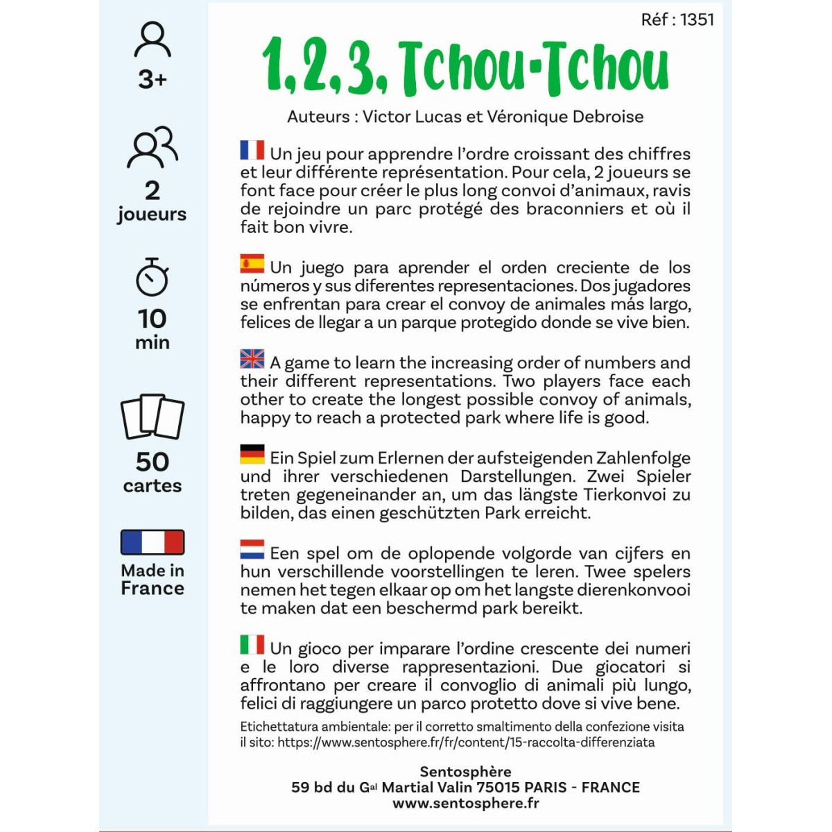 Gra 123 Tchoutchou – liczenie 3+ SentoSphere